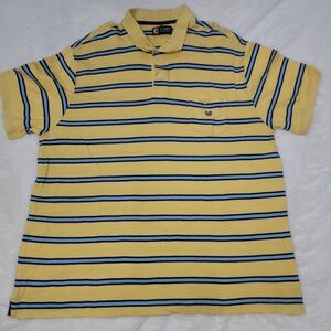 Chaps Yellow Polo with Blue Stripes